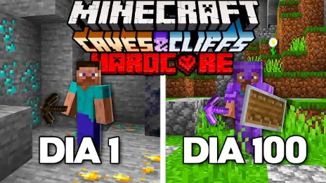 SOBREVIVI 100 DIAS em UMA CAVERNA no Minecraft 1.17 Hardcore - O FILME